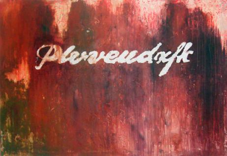 Petra Polli, PLVVEUDXFK, 2010, acrylic on canvas, 100 x 145 cm