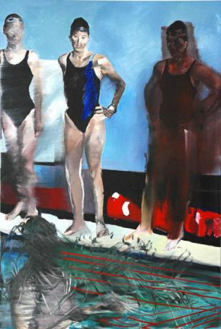 Synchron Schwimmen, 2007, Acryl auf Leinwand
250 x 170 cm