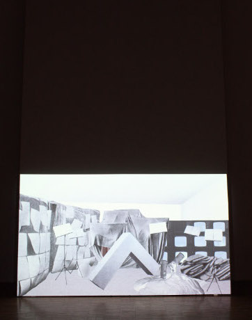 The Forgetting of Proper Names, 2009, Video, Farbe, Ton, 3 min 45 sec. Ausstellungsansicht Salzburger Kunstverein 2013