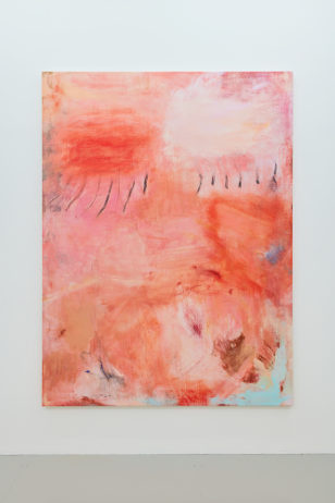TEETH AND LIGHTNING, 2019, Acryl, Pastell, Öl auf Leinwand, 
200 × 150 cm.